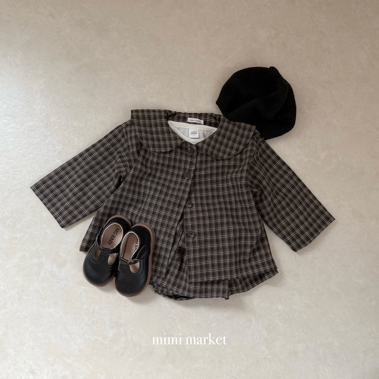 ［mimi market］Rona check sailor coat