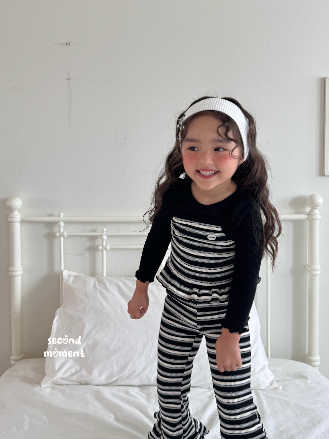 ［second moment］Peanut stripe frill pants