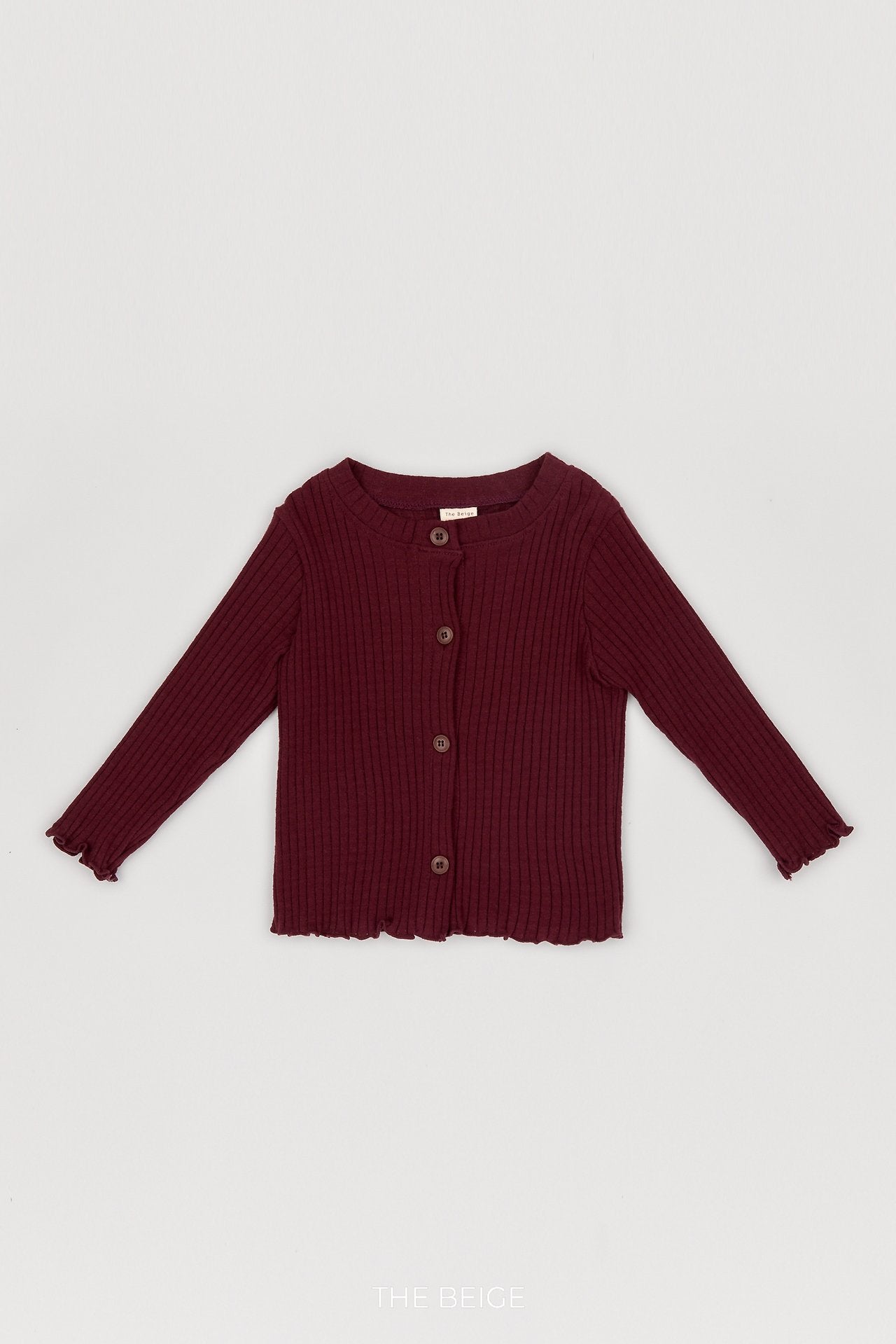 ［The beige］Ribbed Cardigan