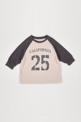 ［The beige］Colorblock Raglan Tee