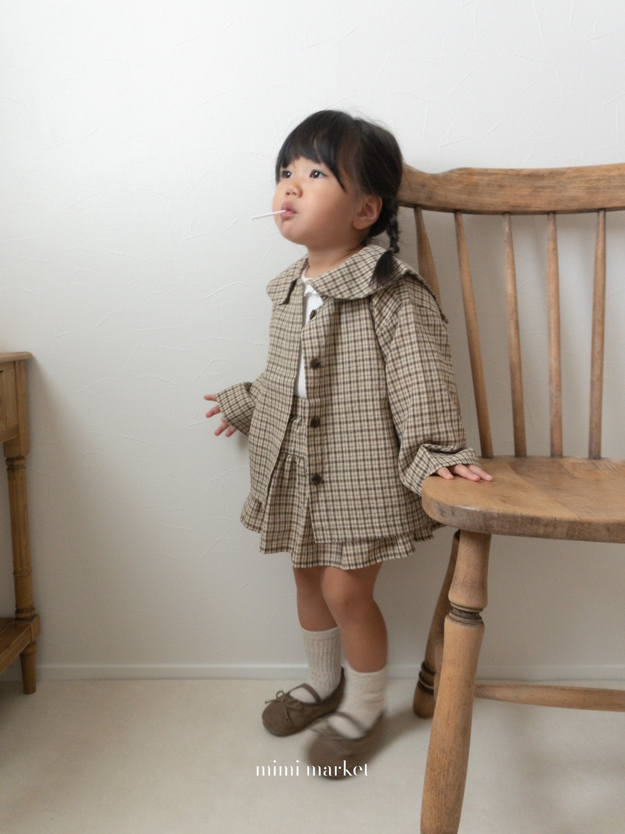 ［mimi market］Rona check sailor coat
