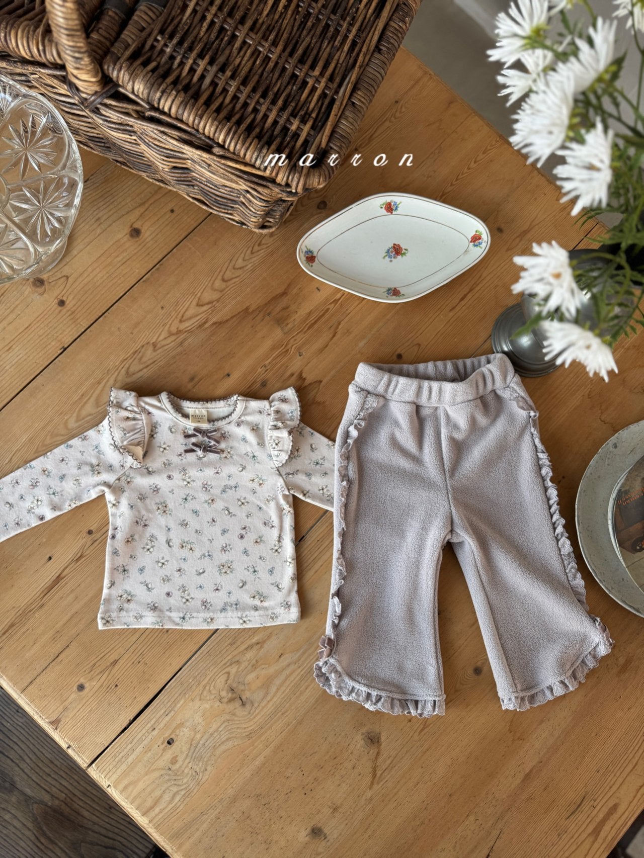 ［marron］Bunny flace lace pants