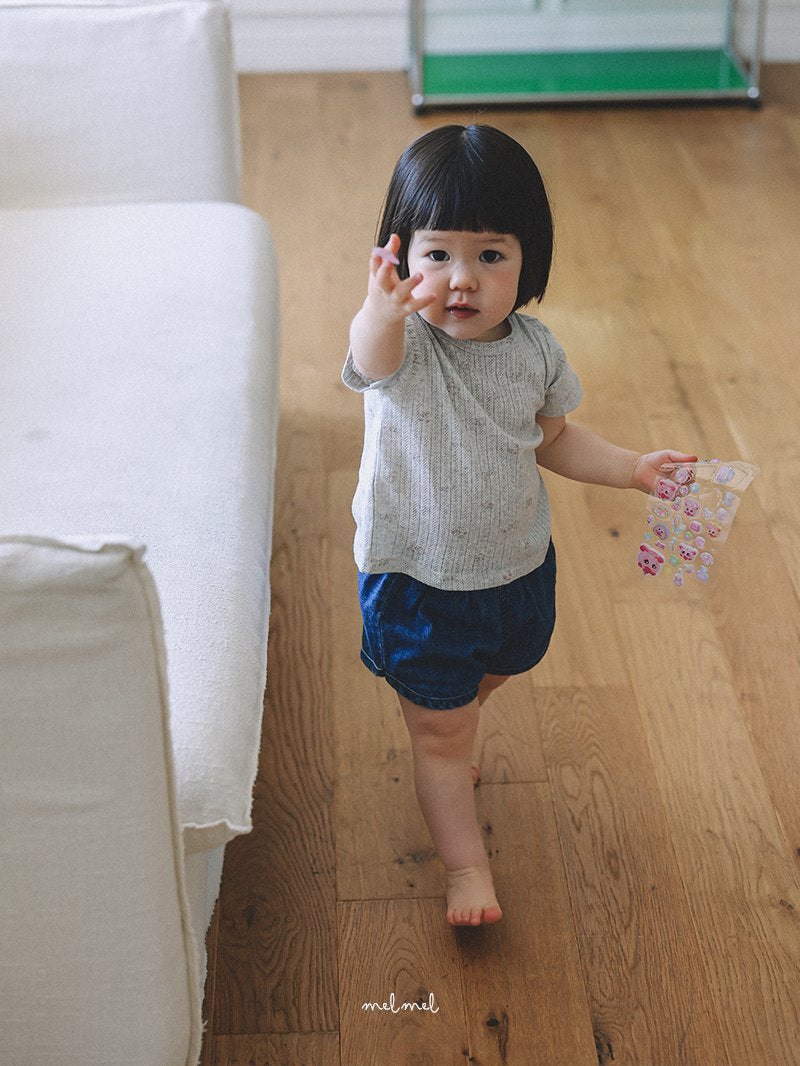 ［melmel］Flower rib tee