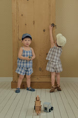 ［The beige］Check camisole tops