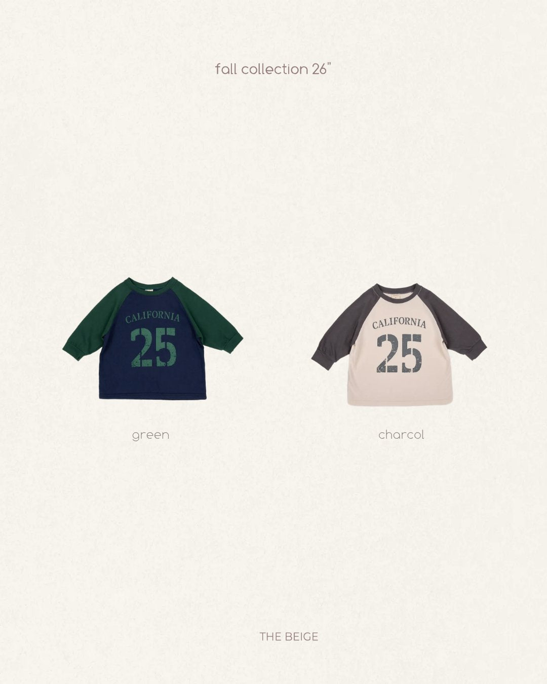 ［The beige］Colorblock Raglan Tee