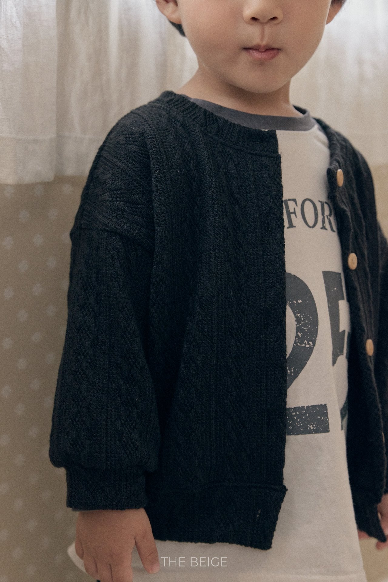 ［The beige］Colorblock Raglan Tee