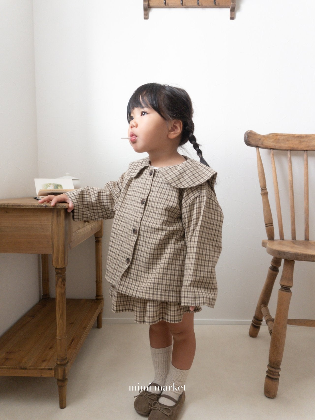 ［mimi market］Rona check sailor coat