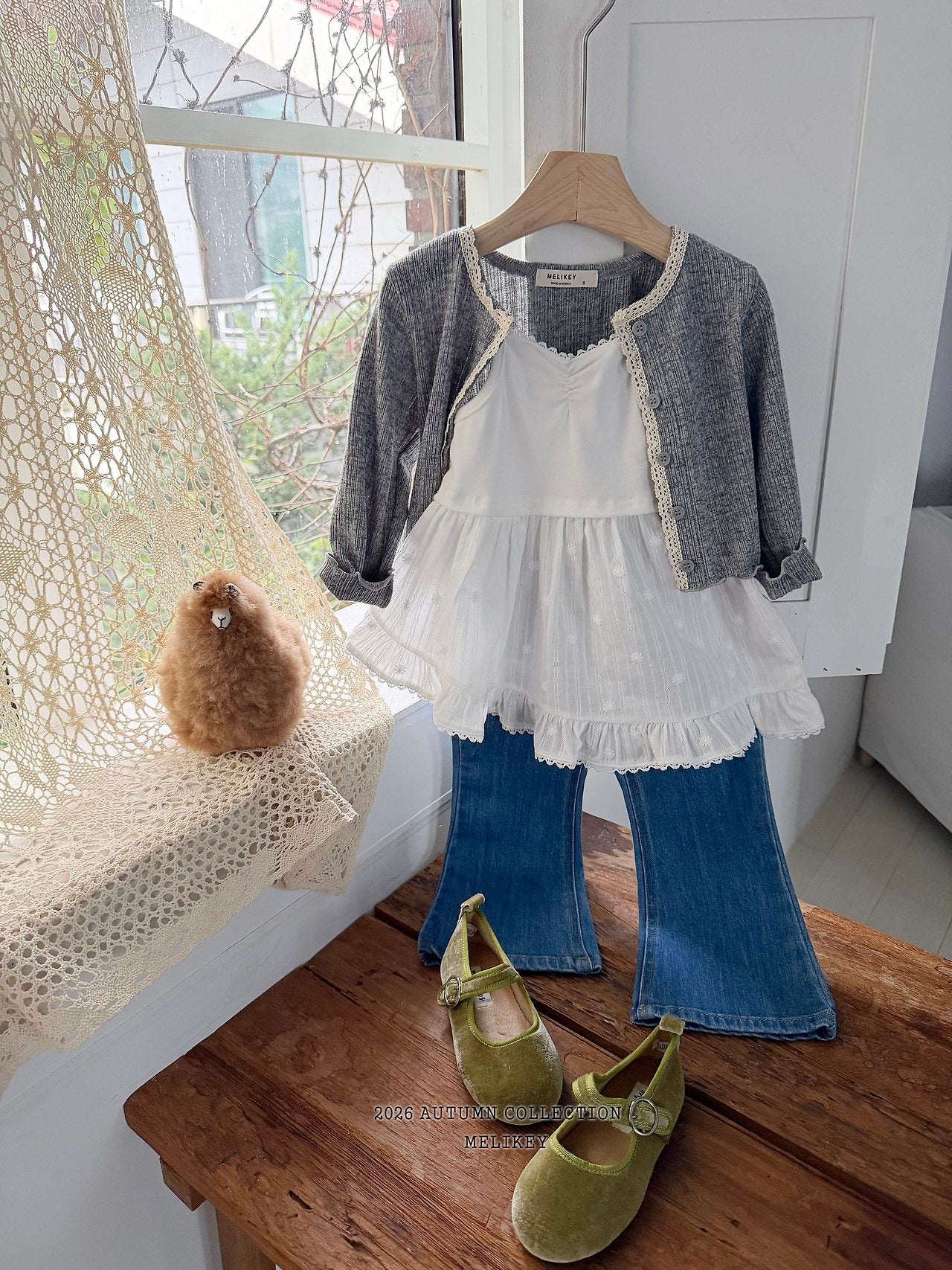 ［Melikey］Ballet frill camisole one-piece
