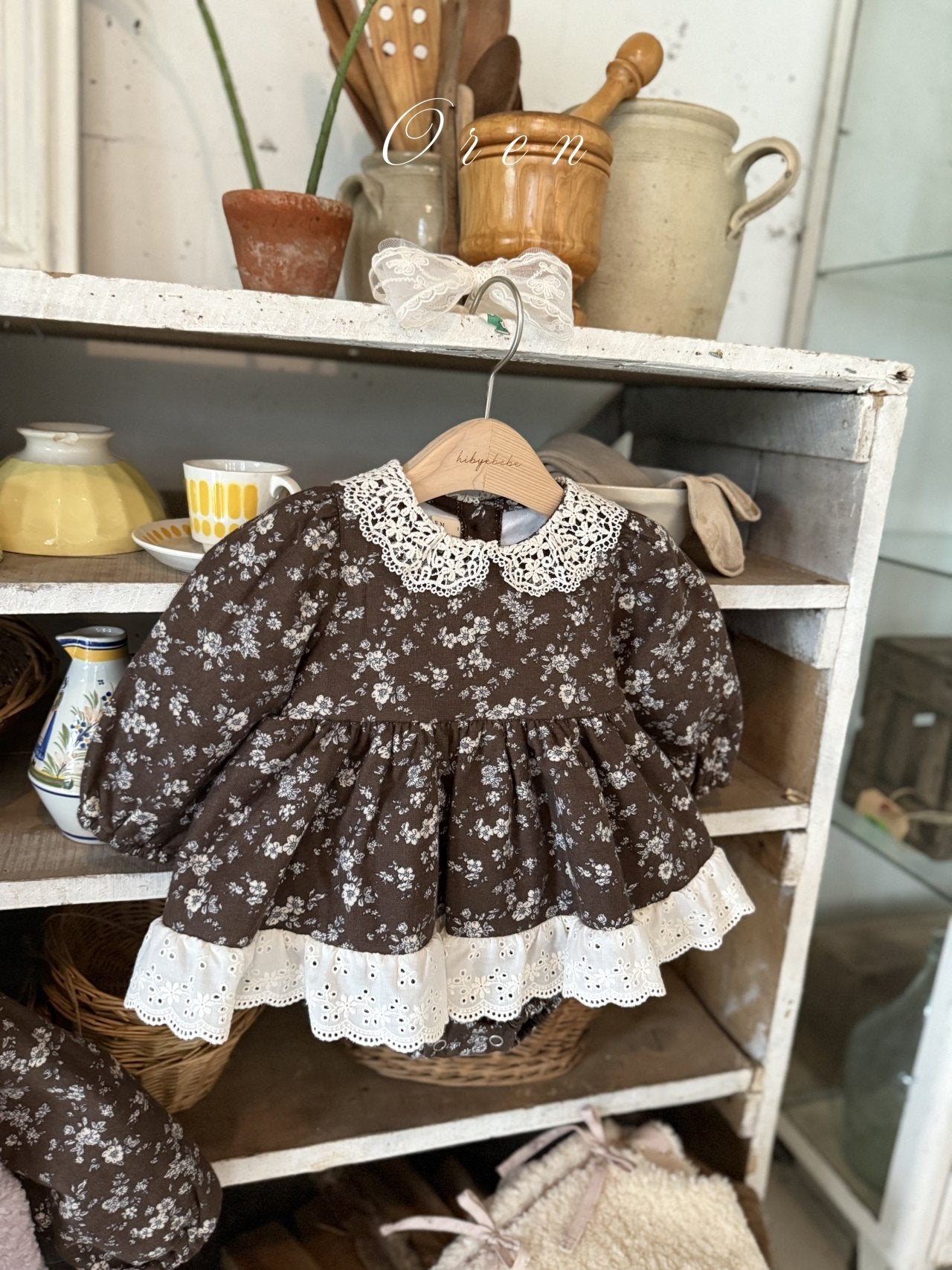 ［OREN］Selena flower padding rompers (1oz)