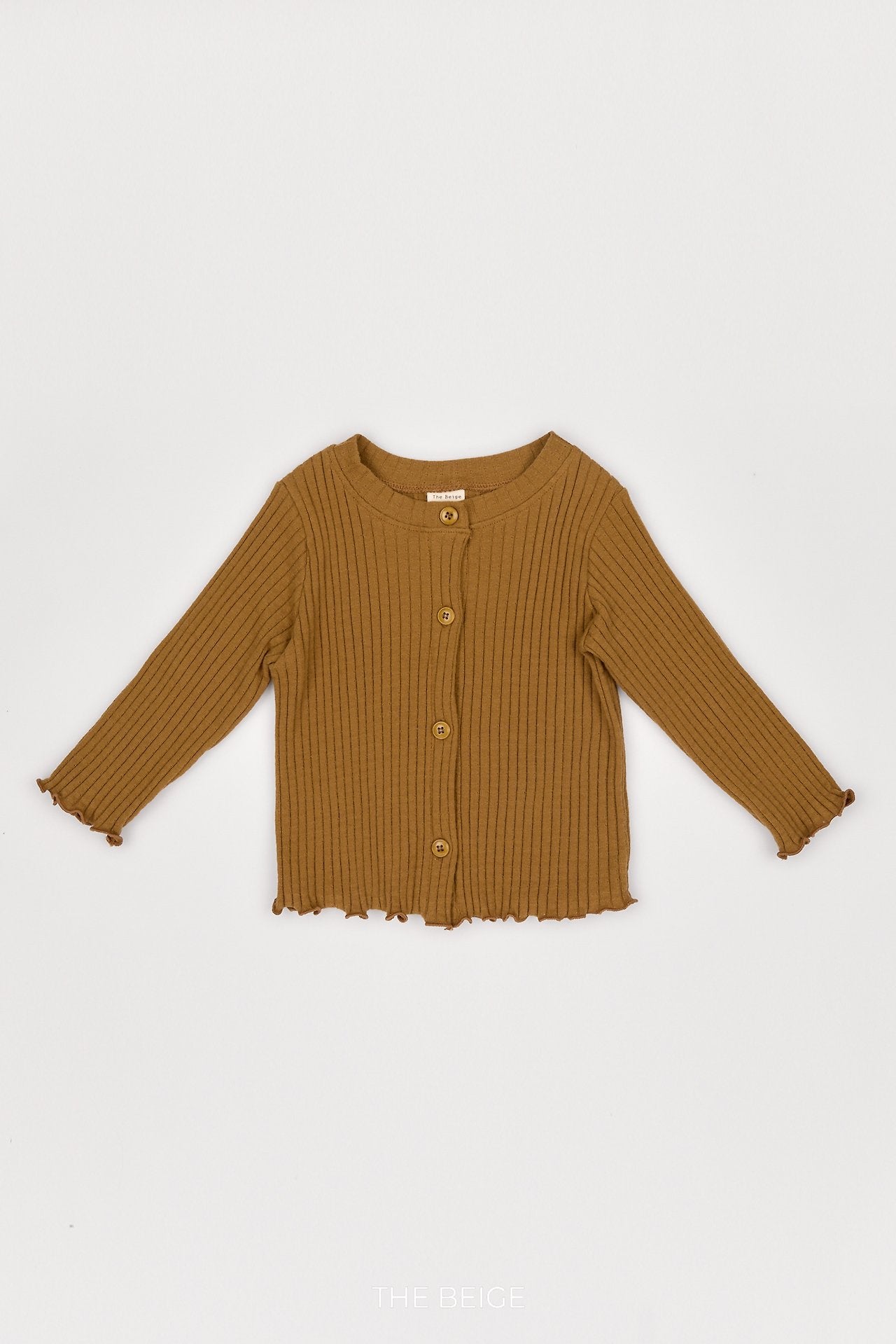 ［The beige］Ribbed Cardigan