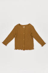 ［The beige］Ribbed Cardigan