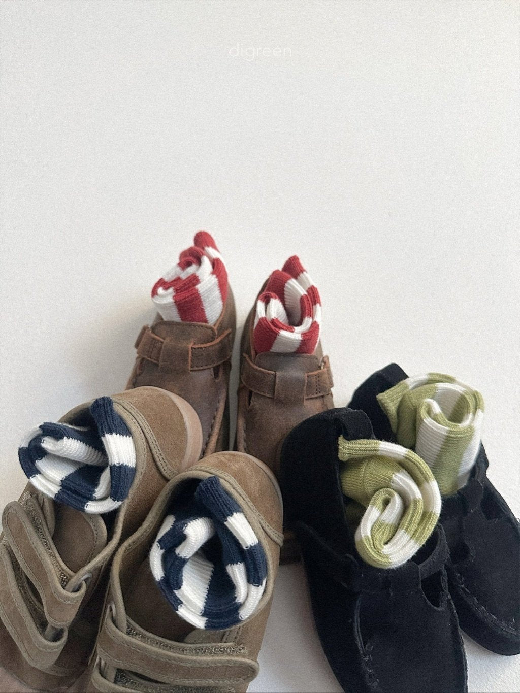 ［digreen］Minimal stripe socks set