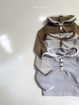[atomeme] Caramel Stripe Hoodie