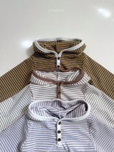 [atomeme] Caramel Stripe Hoodie