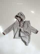 [atomeme] Caramel Stripe Hoodie