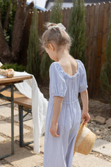 ［perrobebe］Ina check jumpsuit (blue)