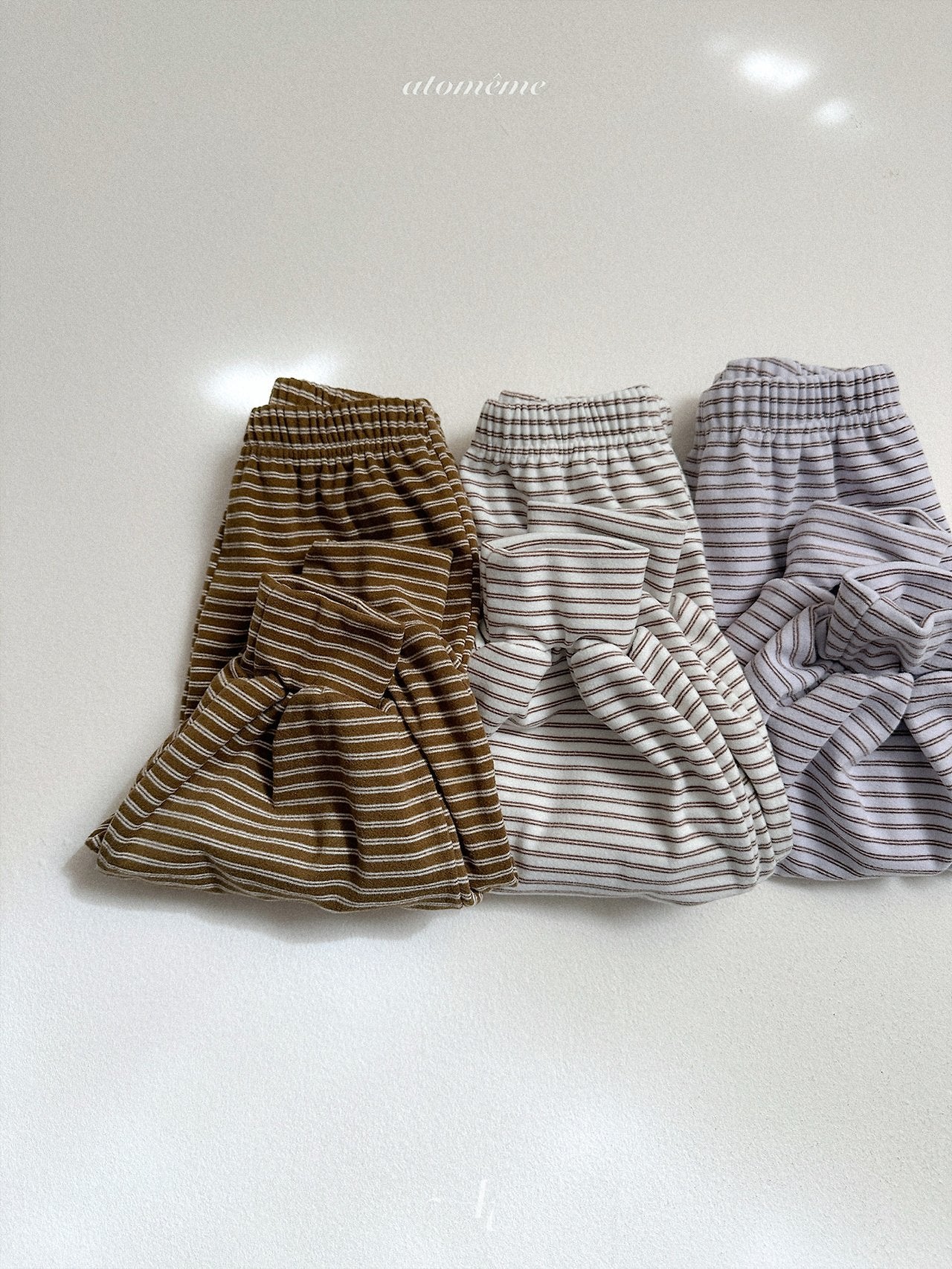[atomeme] Caramel Stripe Pants