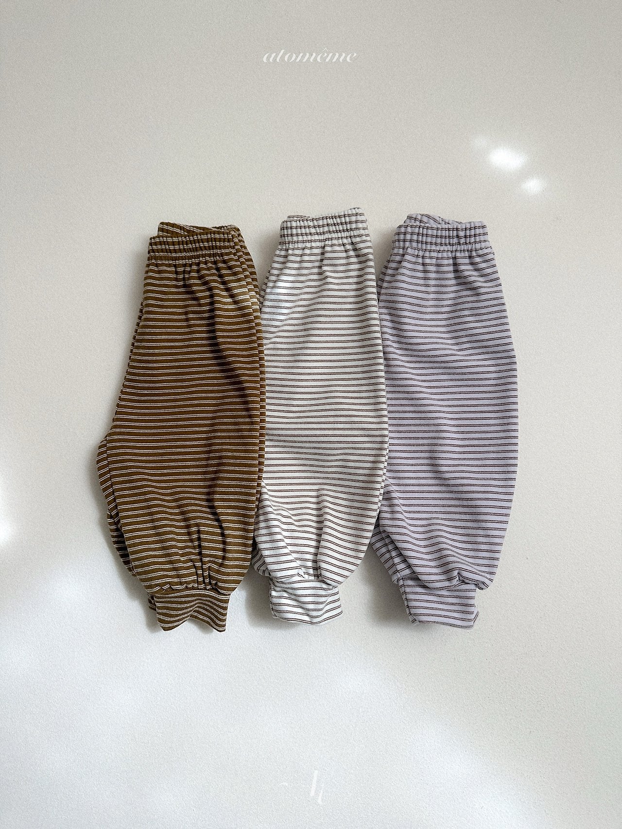 [atomeme] Caramel Stripe Pants