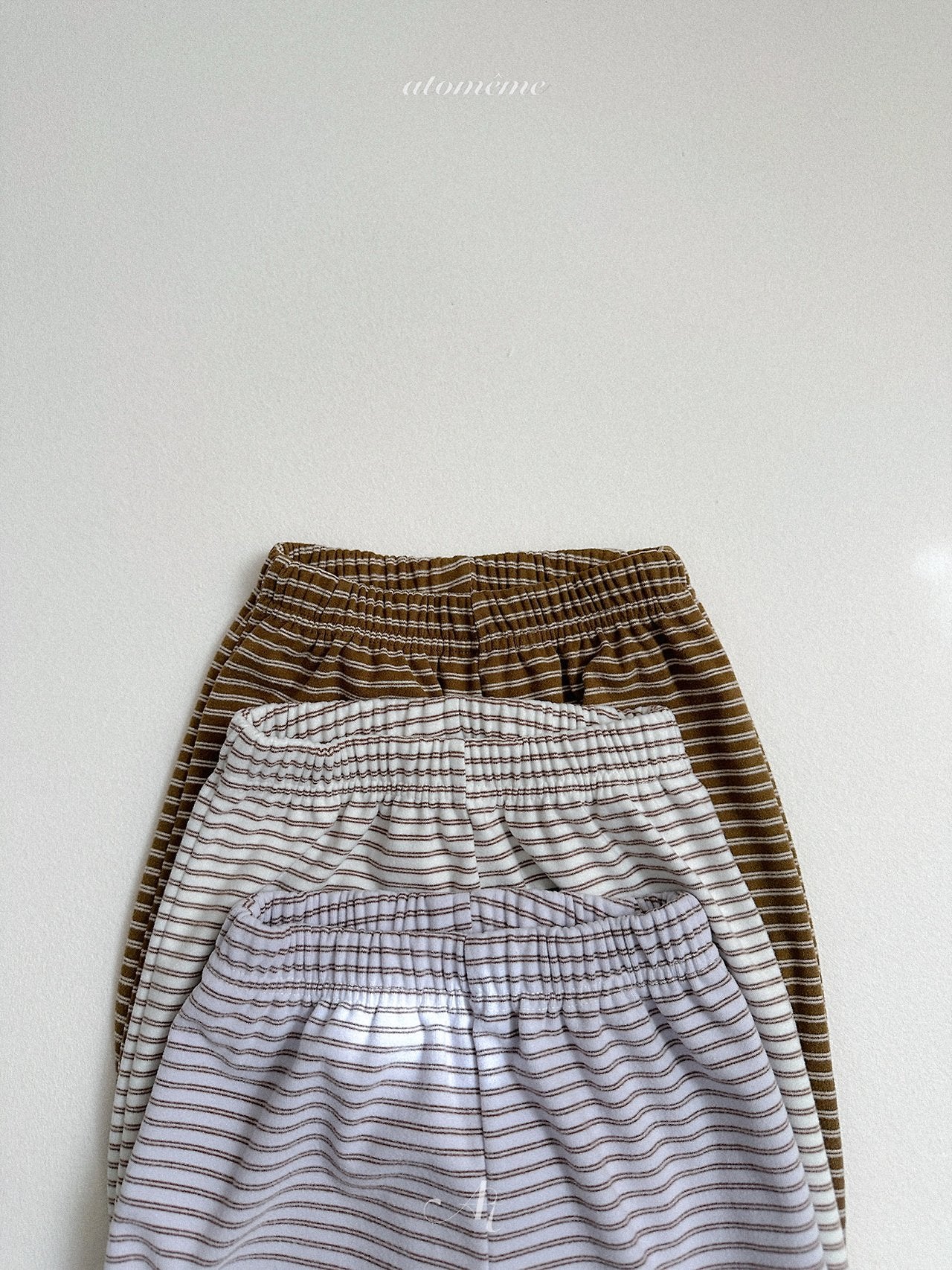 [atomeme] Caramel Stripe Pants