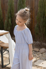 ［perrobebe］Ina check jumpsuit (blue)