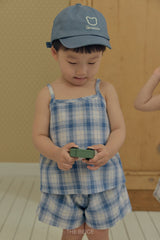 ［The beige］Check camisole tops