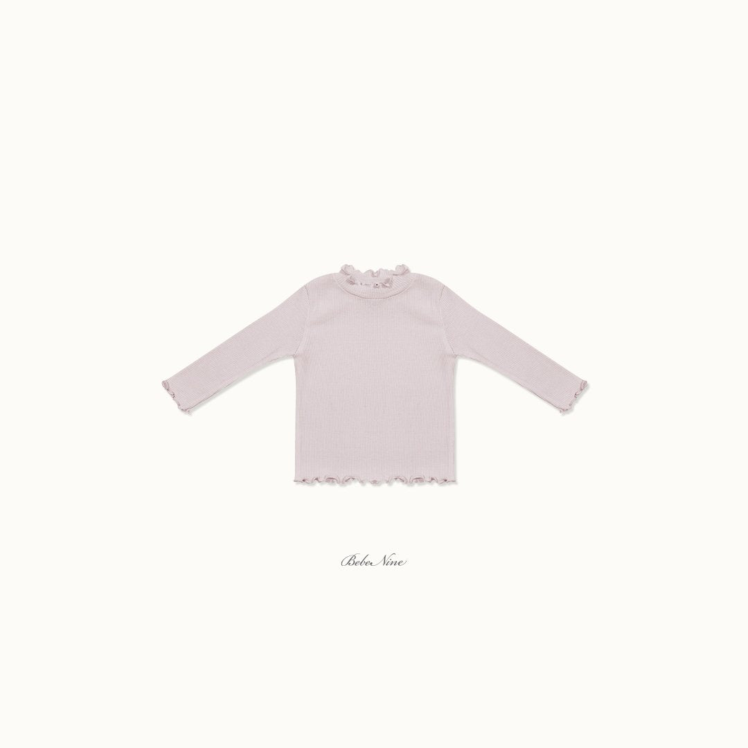 ［bebenine］Soft Ruffle Rib Tee