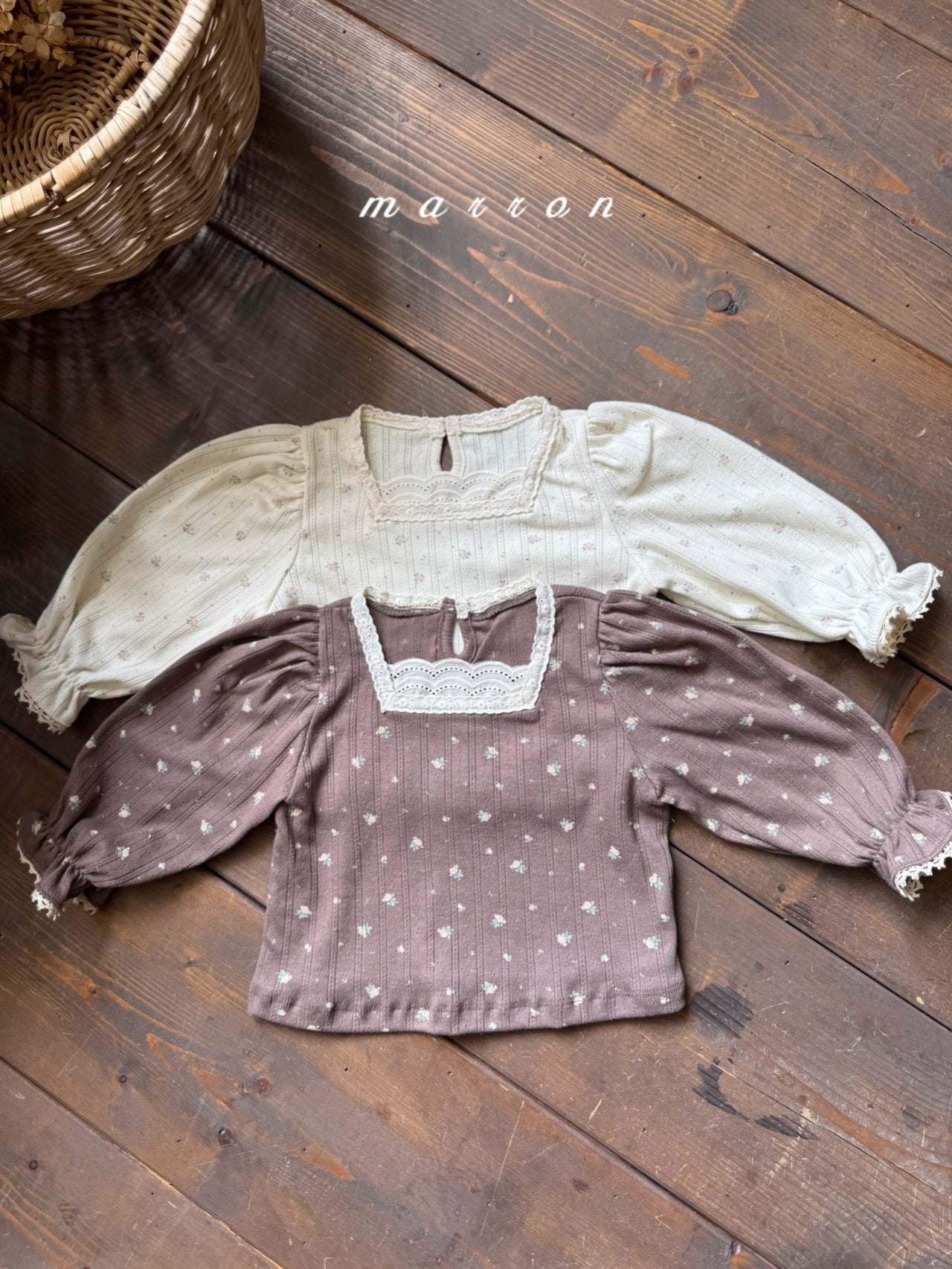 ［marron］Flower puff tops