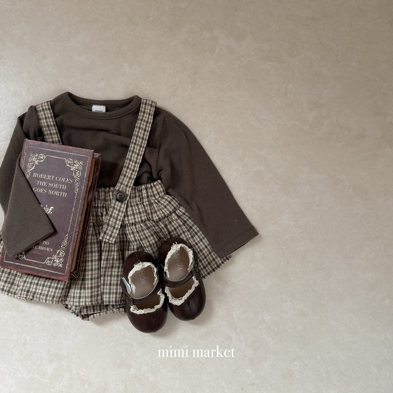 ［mimi market］Rona chek supender skirt