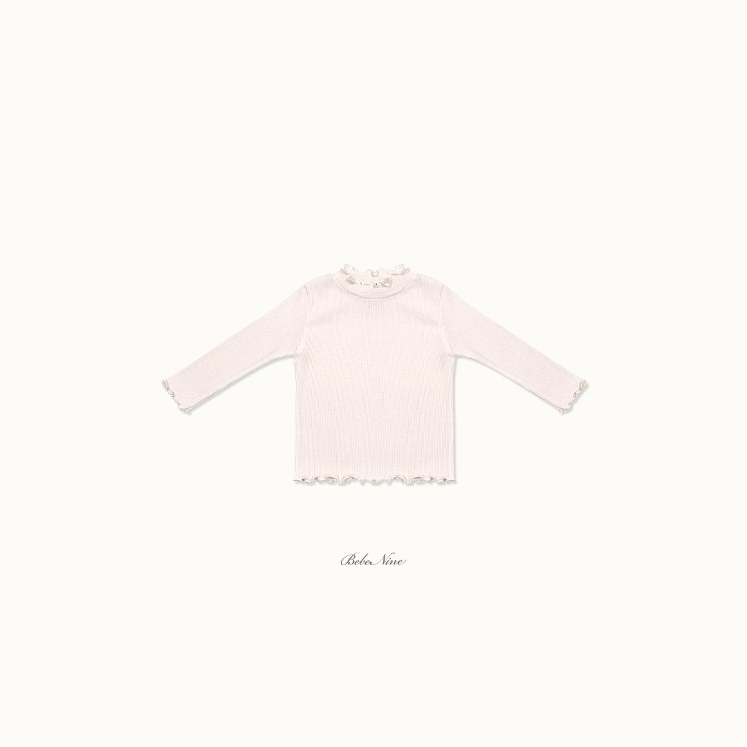 ［bebenine］Soft Ruffle Rib Tee