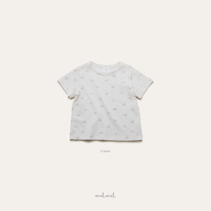 ［melmel］Flower rib tee