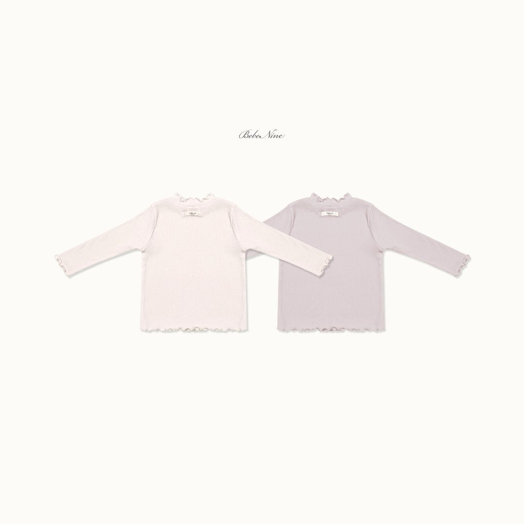 ［bebenine］Soft Ruffle Rib Tee