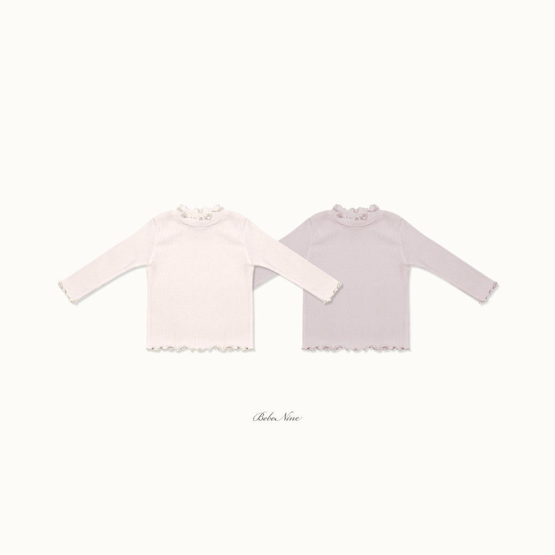 ［bebenine］Soft Ruffle Rib Tee