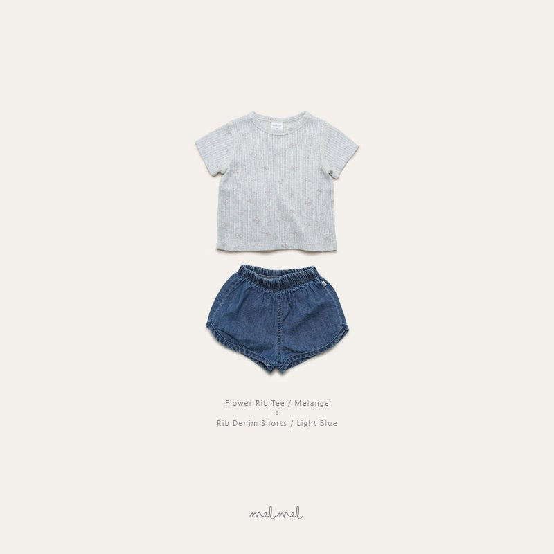 ［melmel］Flower rib tee