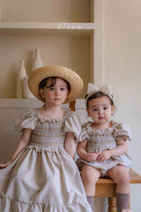 ［OREN］Noye check smock one-piece