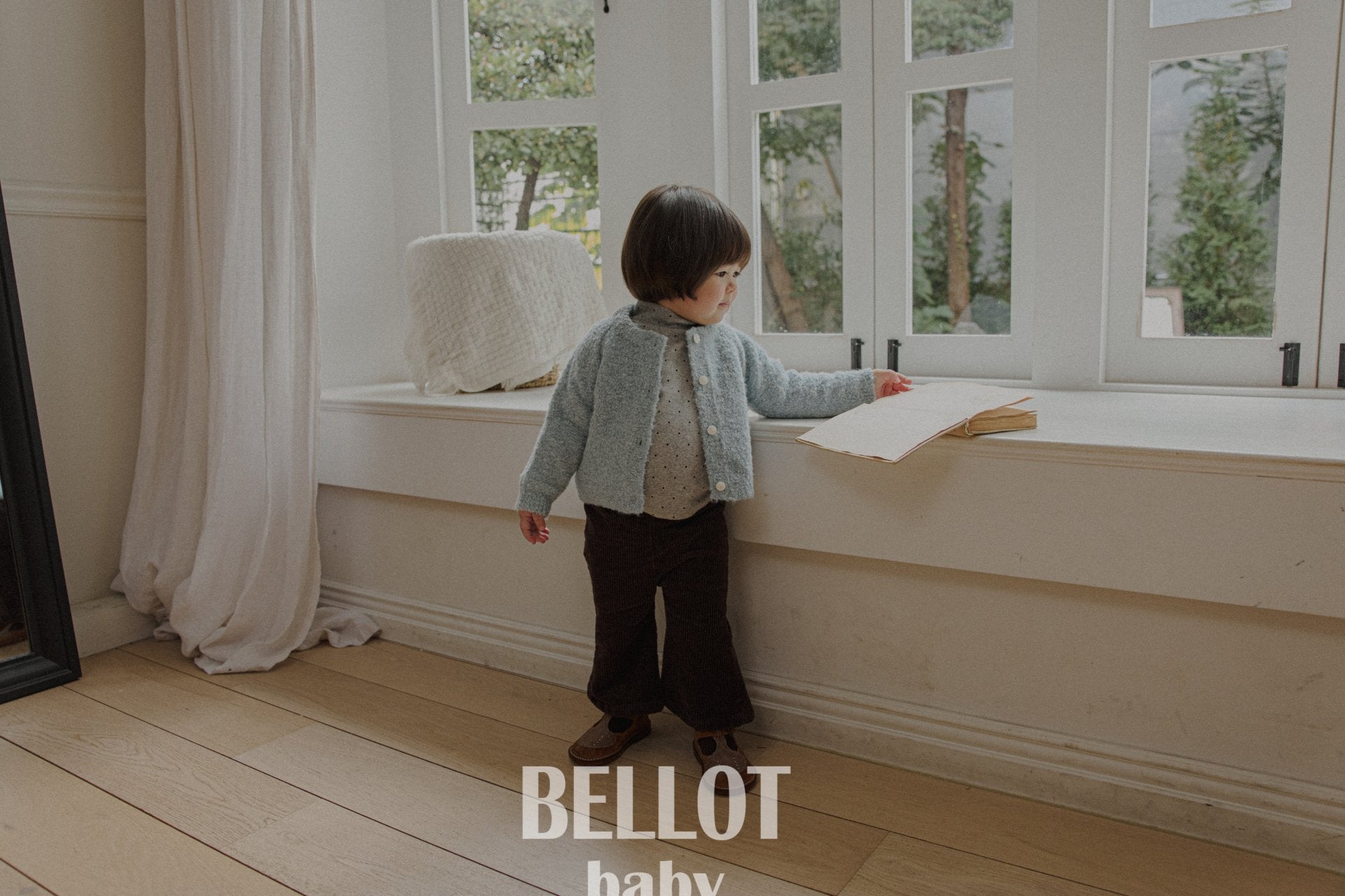 ［BELLOT］Curly alpaca cardigan (baby)