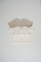 ［The beige］Short sleeve cardigan