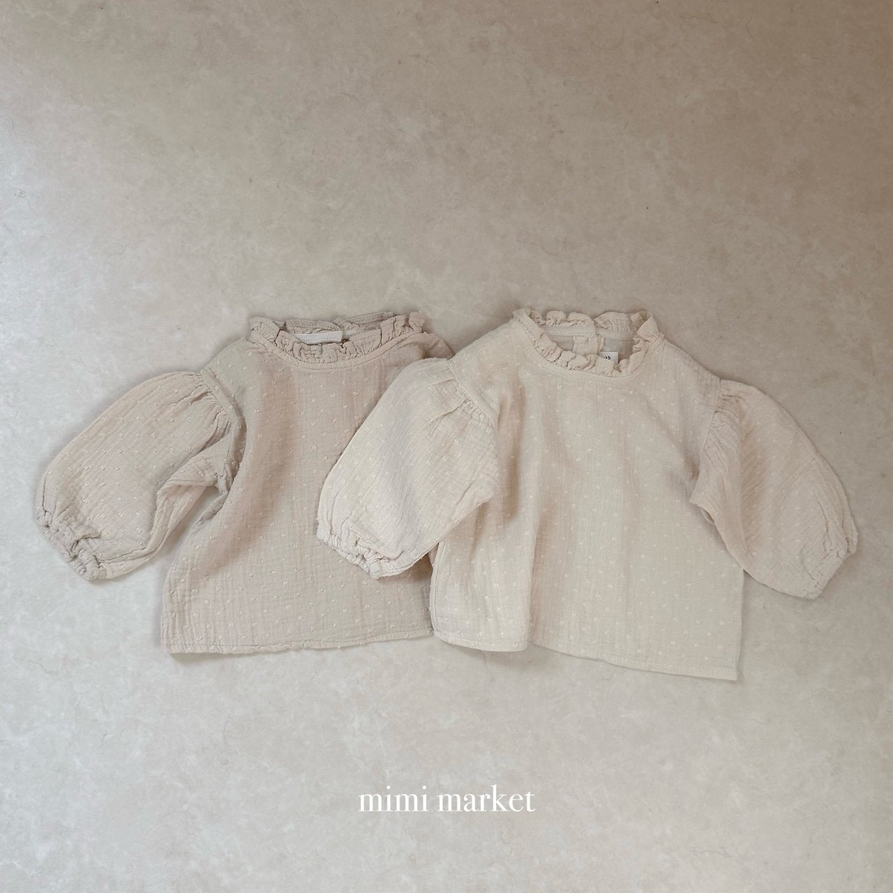 ［mimi market］Neck frill dot blouse