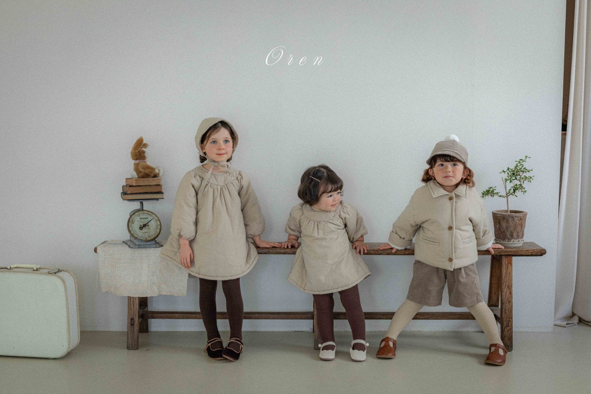 ［OREN］Baguette check padding bonnet (3oz)