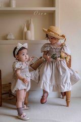 ［OREN］Noye check smock one-piece