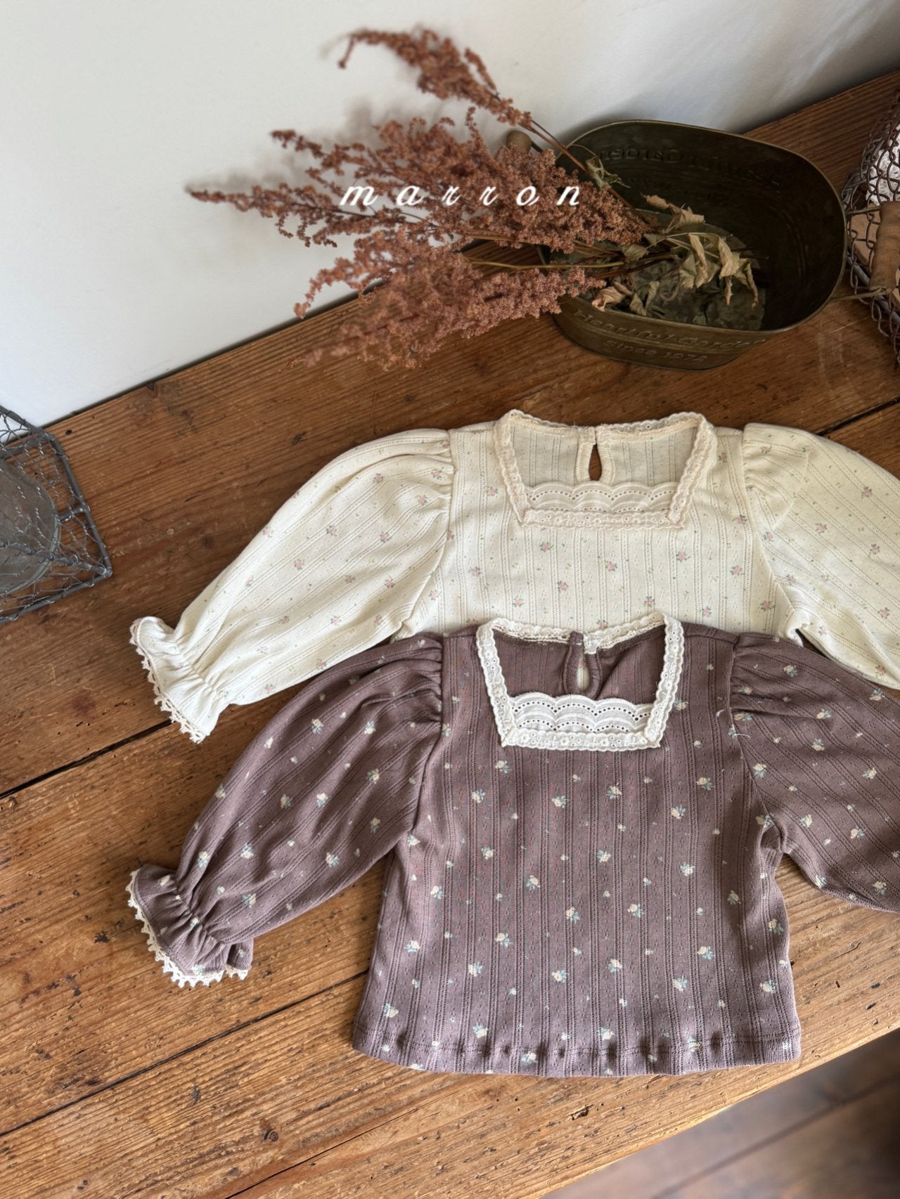 ［marron］Flower puff tops
