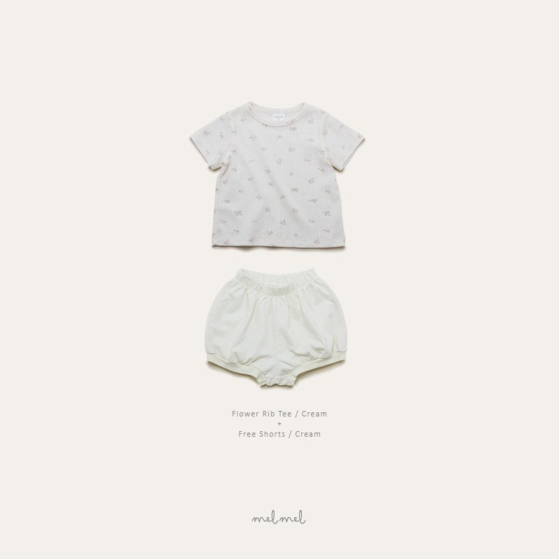 ［melmel］Flower rib tee