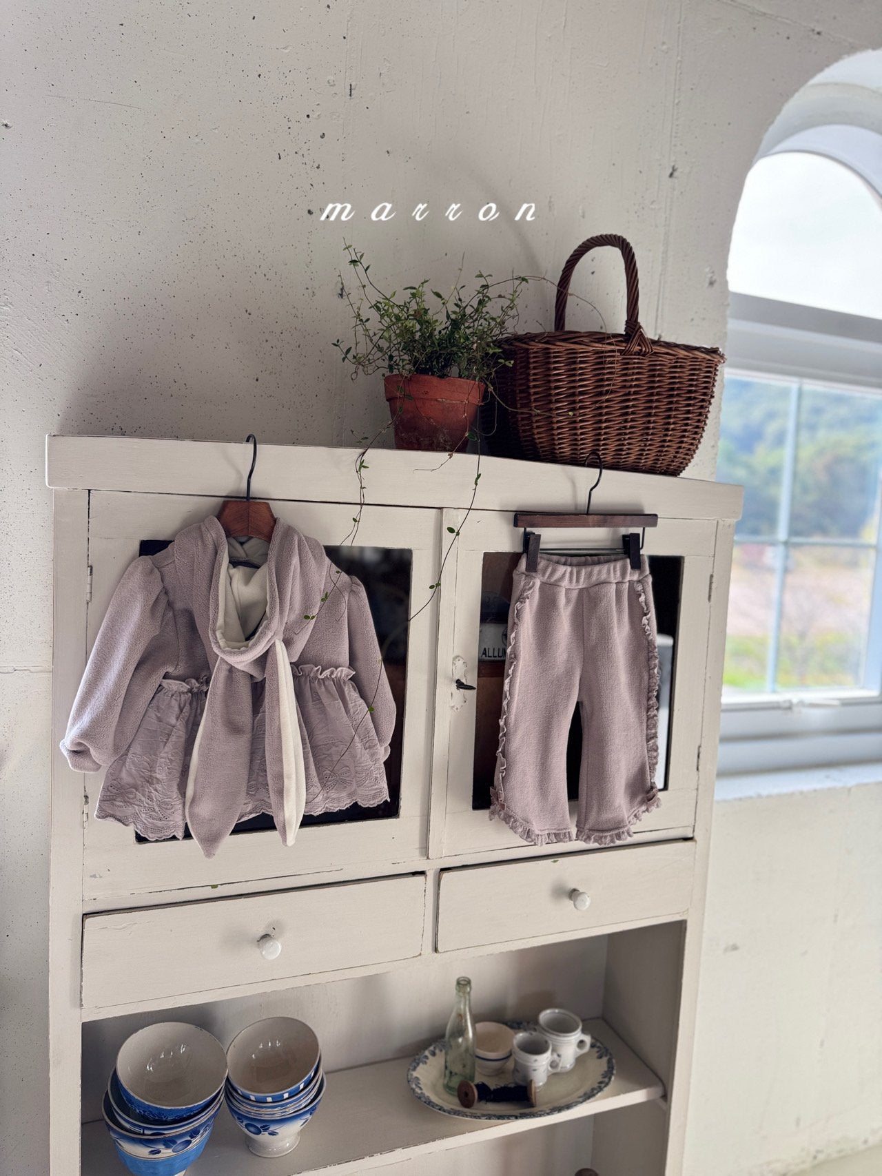 ［marron］Bunny lace hoodie