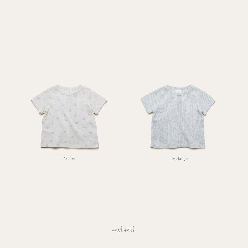 ［melmel］Flower rib tee