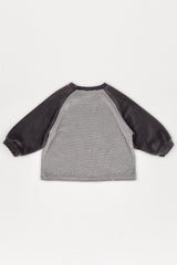 ［The beige］Velvet Striped Tee