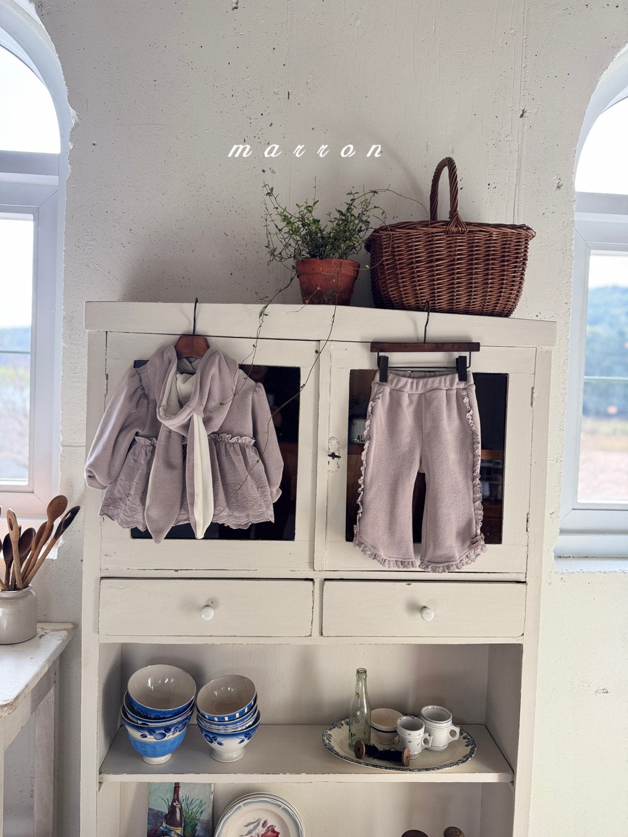 ［marron］Bunny lace hoodie