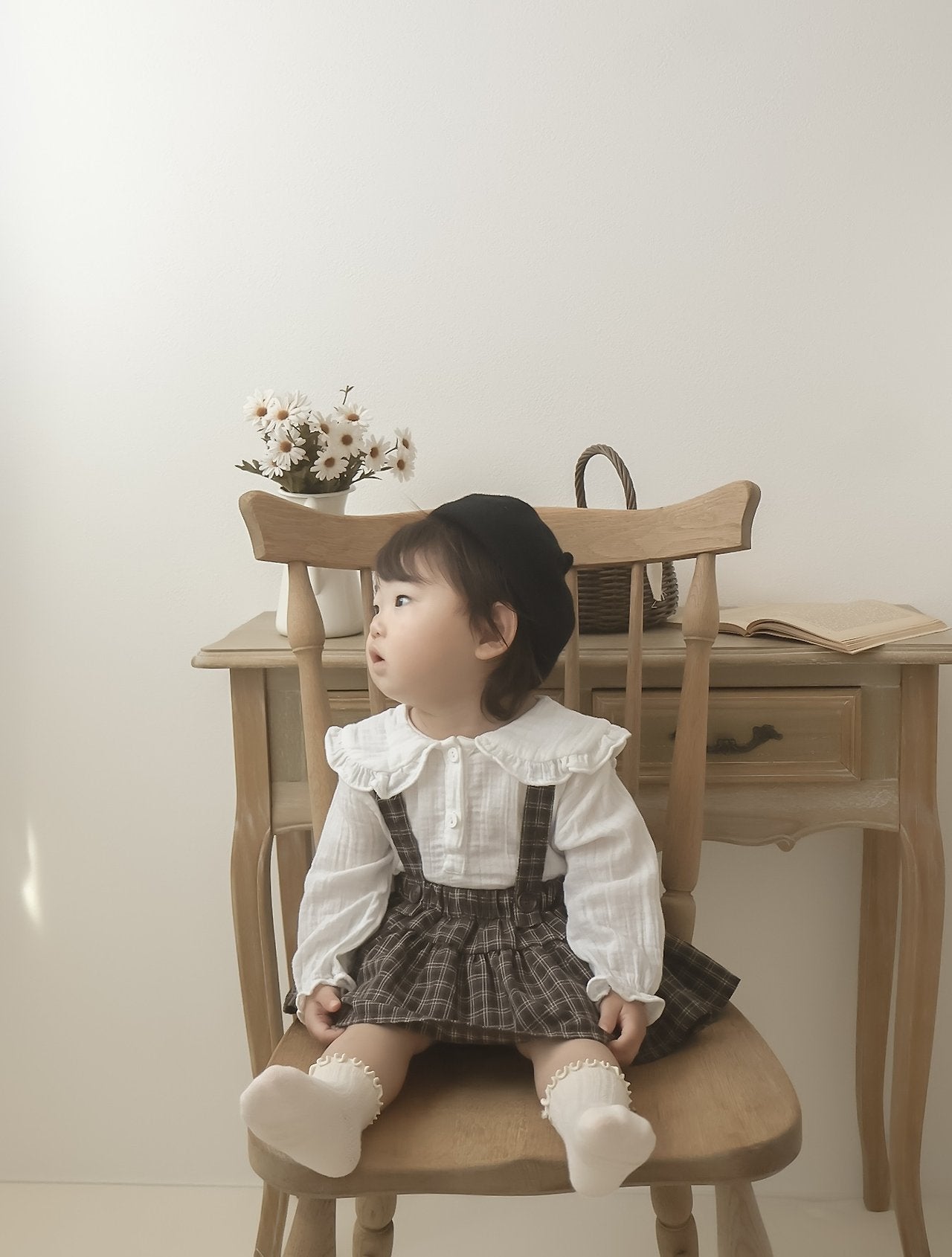 ［mimi market］Rona chek supender skirt