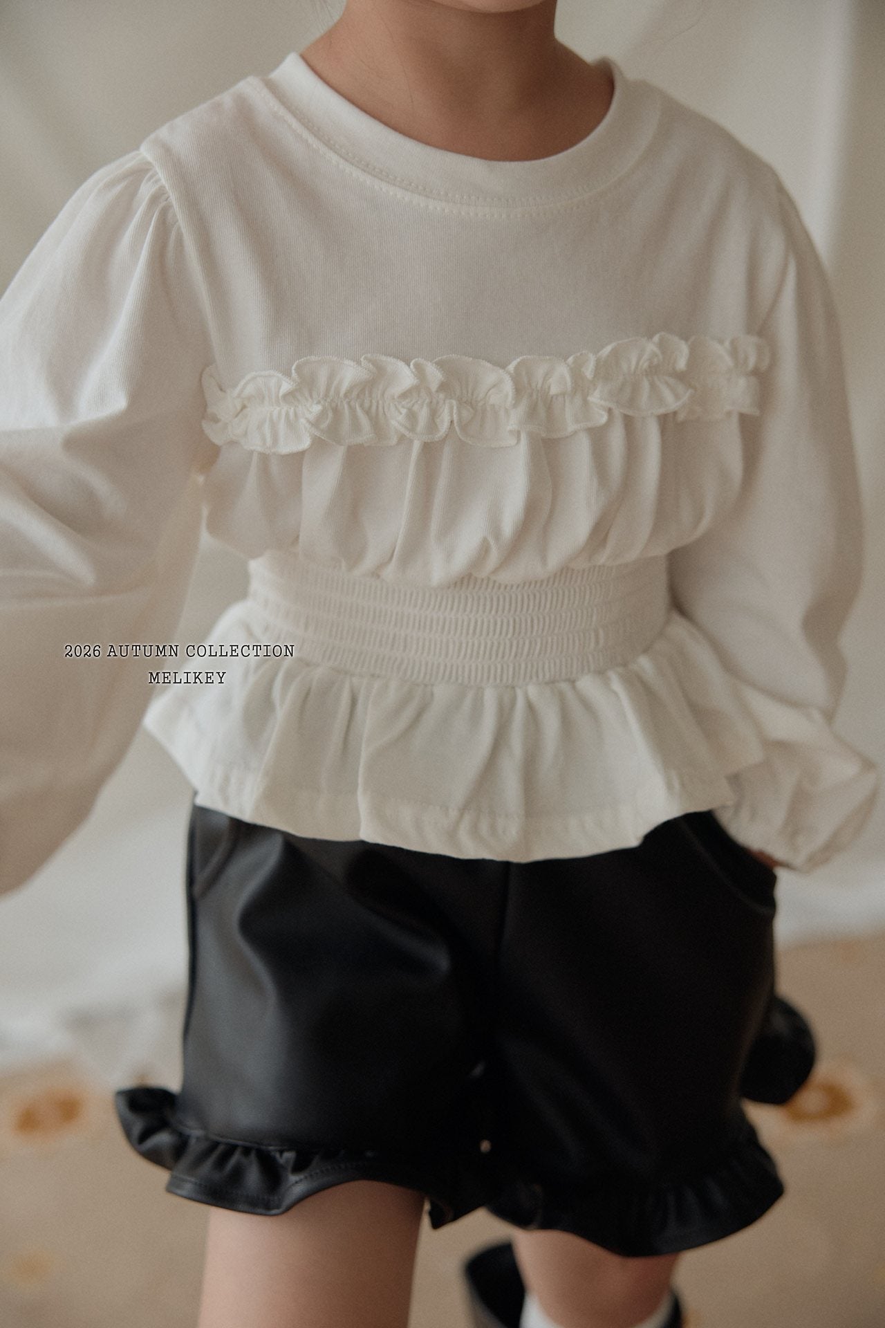 ［Melikey］Smock frill tee