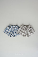 ［The beige］Check short pants