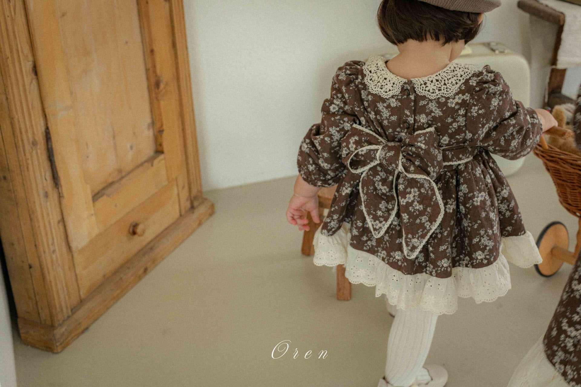 ［OREN］Selena flower padding rompers (1oz)