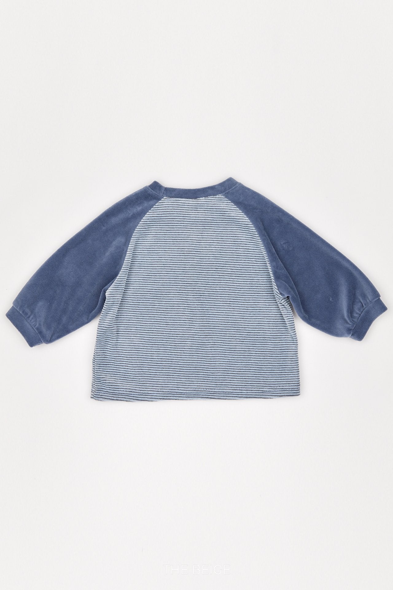 ［The beige］Velvet Striped Tee